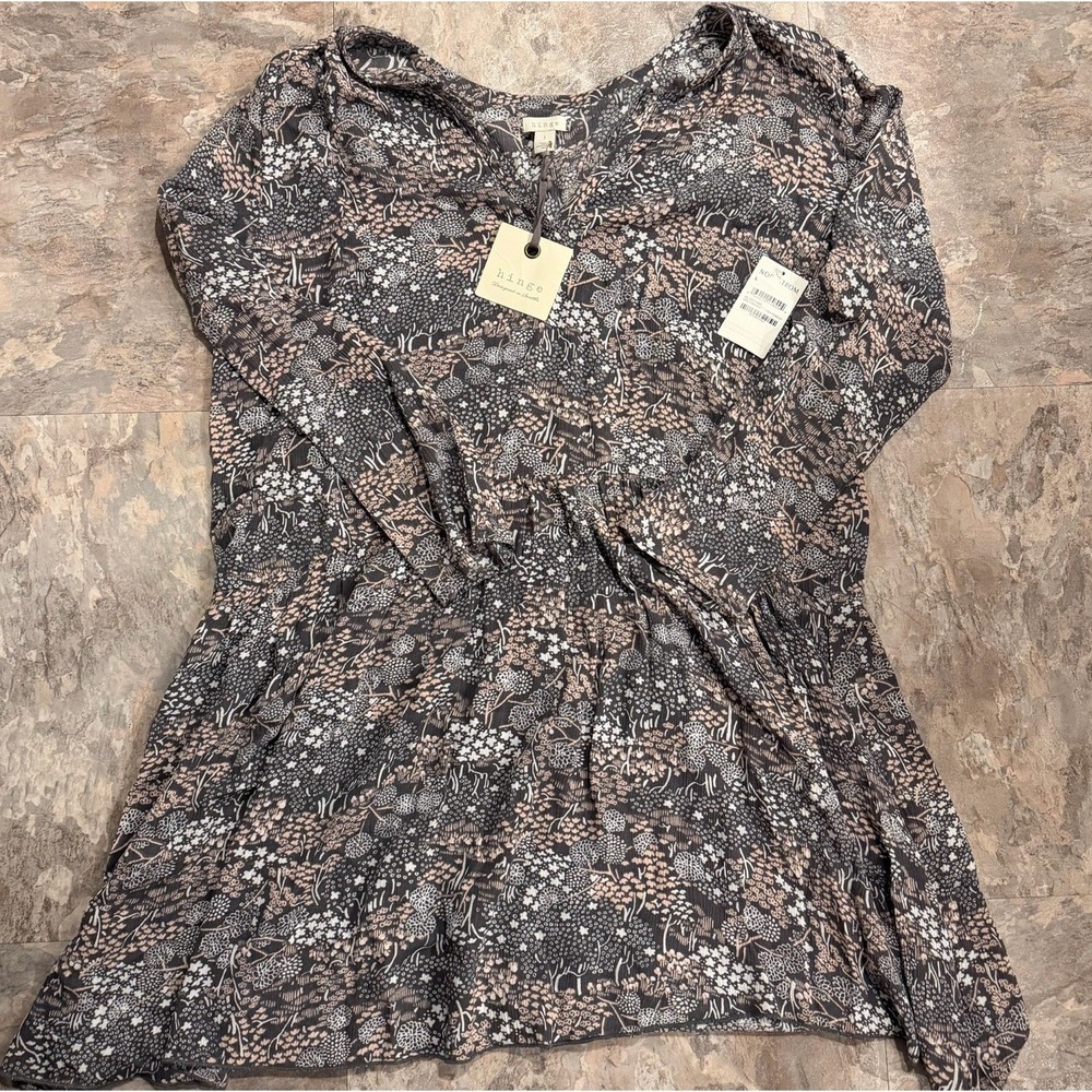 Nordstrom Hinge Crinkle Boho Fairy Drop Waist Pullover Dress NWT Size L Casual